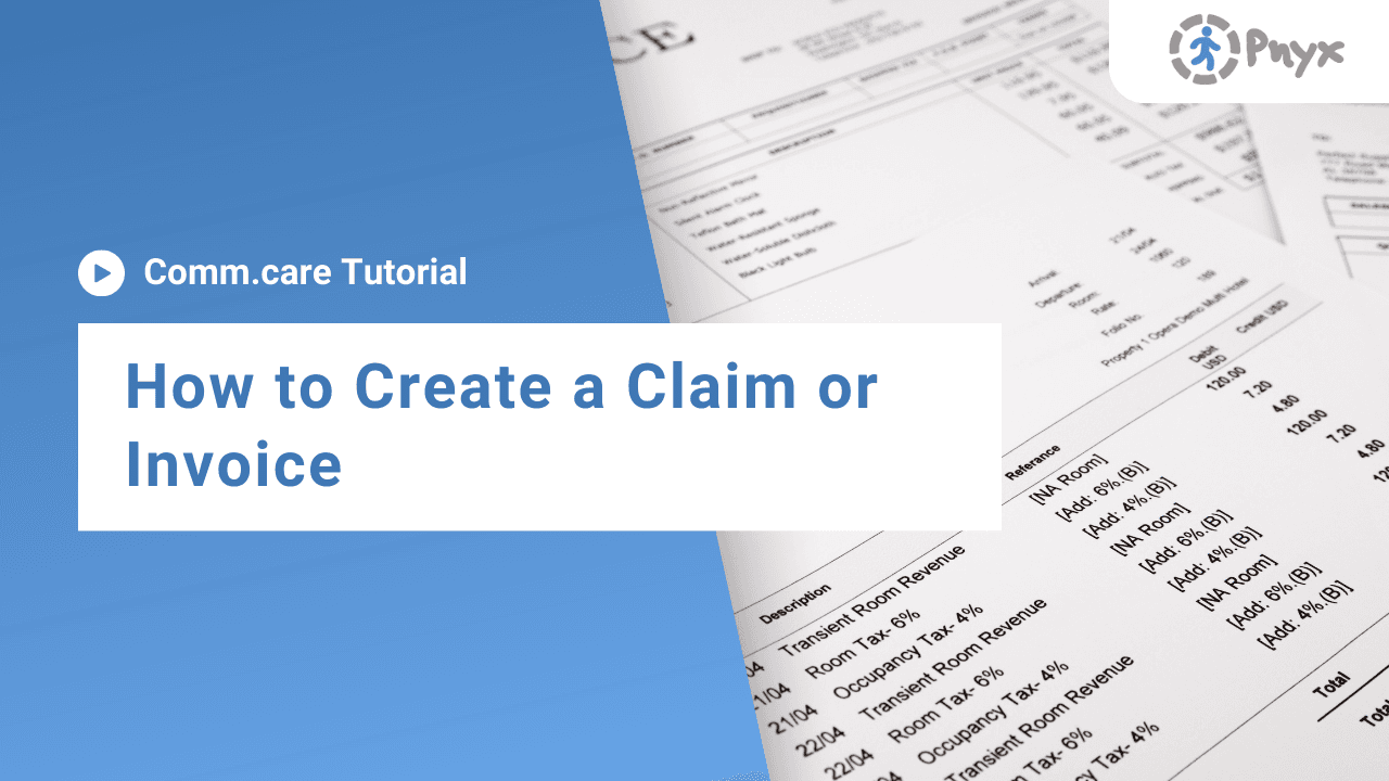 How to create a claim or invoice on Comm.care
